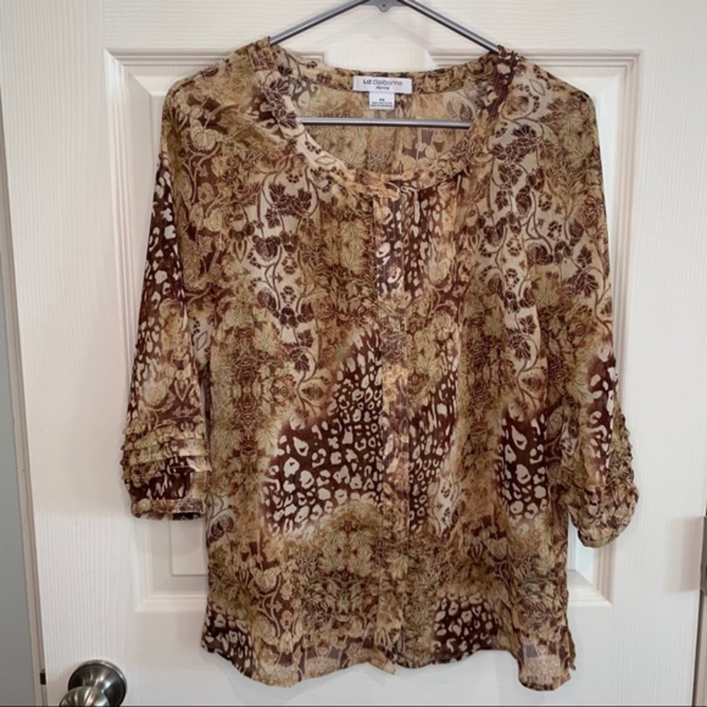 5/$15 - Liz Claiborne sz petite small‎ blouse
